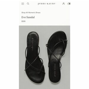 NWOB Jenni Kayne Eve Black Leather Flat Sandals Size 9 / 39